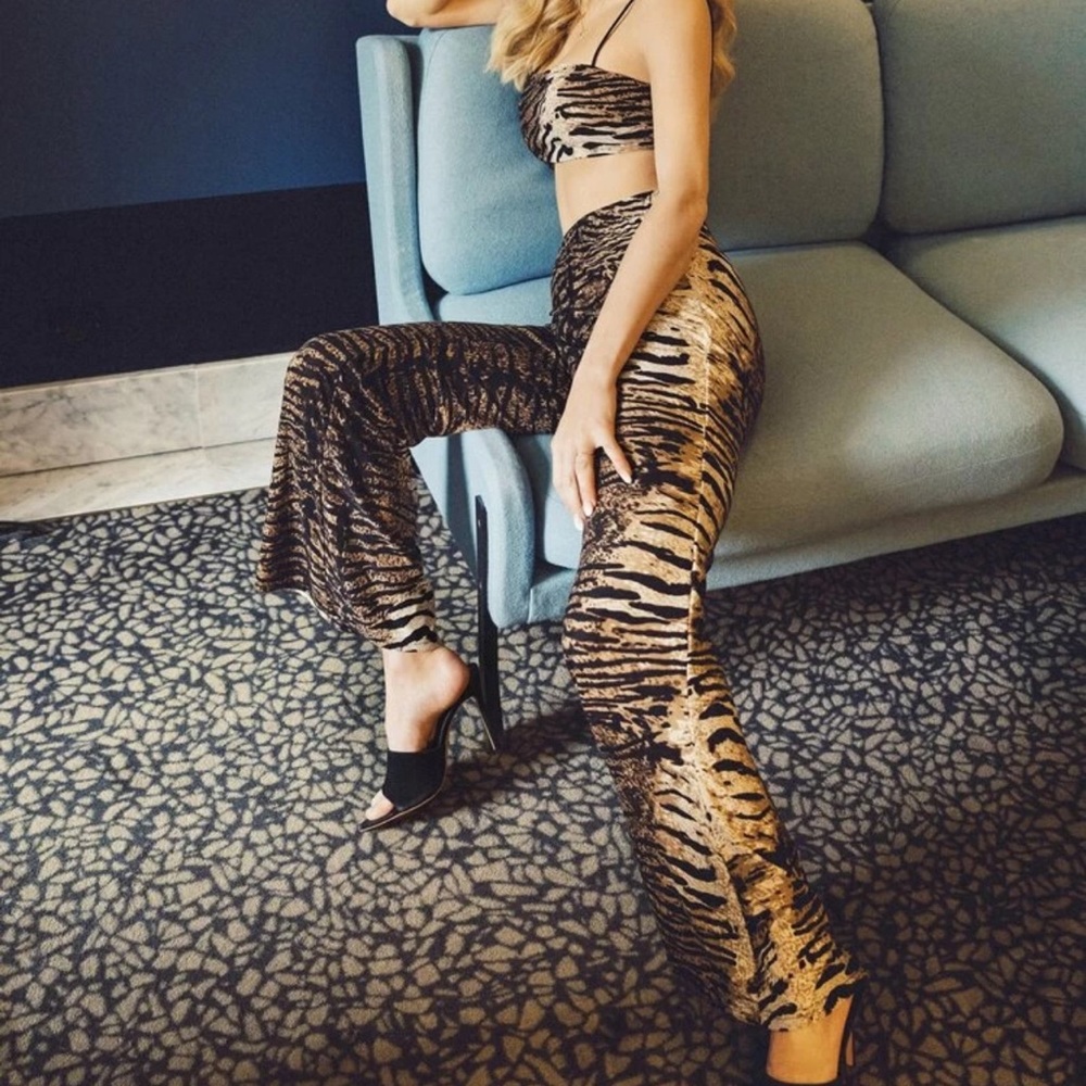 Tiger print pants set